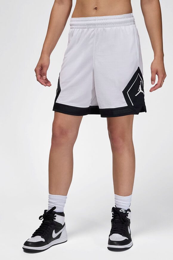 Jordan Diamond Mesh Shorts - White + Black S Damen