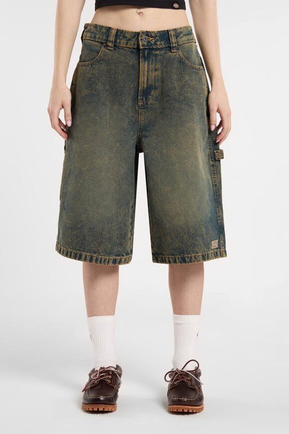Dickies Carpenter Jeans Bermudashorts - Yellow Fade Indigo 26 Damen