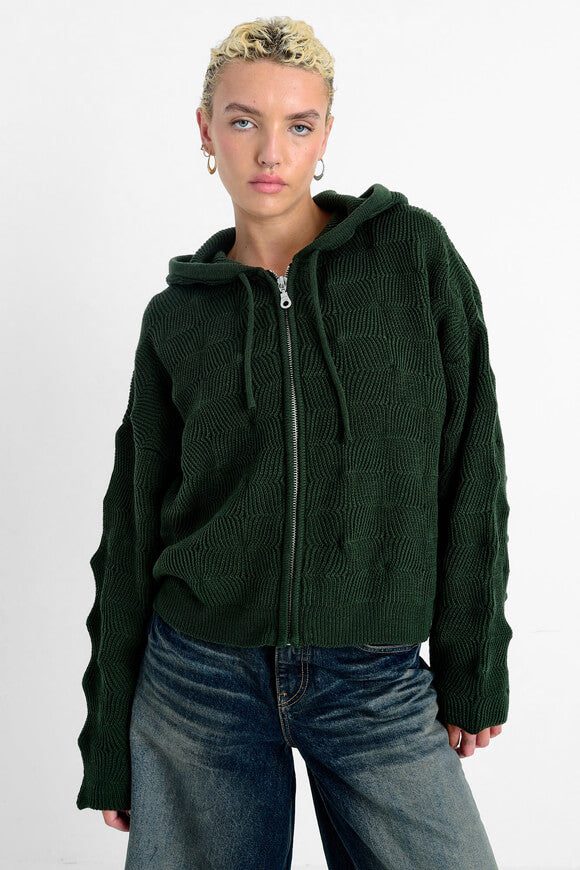 The Ragged Priest Thing Oversize Grobstrickjacke - Dark Green XS Damen