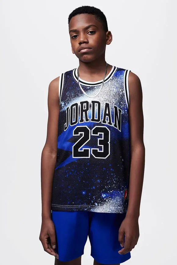 Jordan Mesh Tanktop - Black + Hyper Royal M Kids