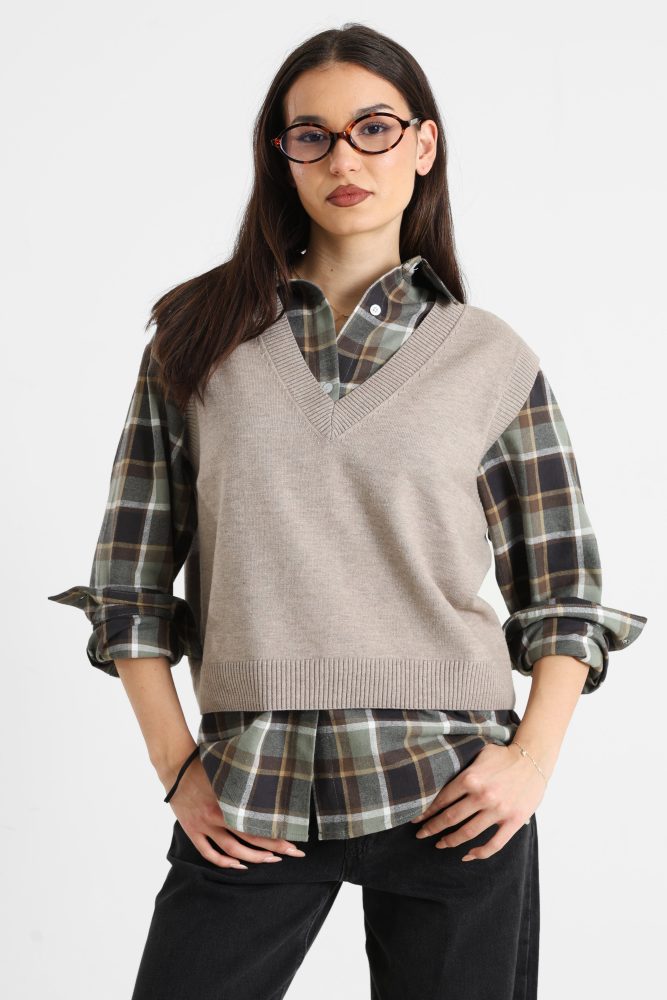 Only ONLCOCO Strickpullunder - Fungi Melange XS Damen