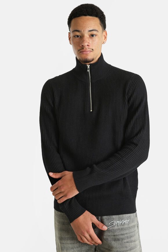 Jack & Jones Premium Blaliam gerippter Strickpullover - Black M Herren