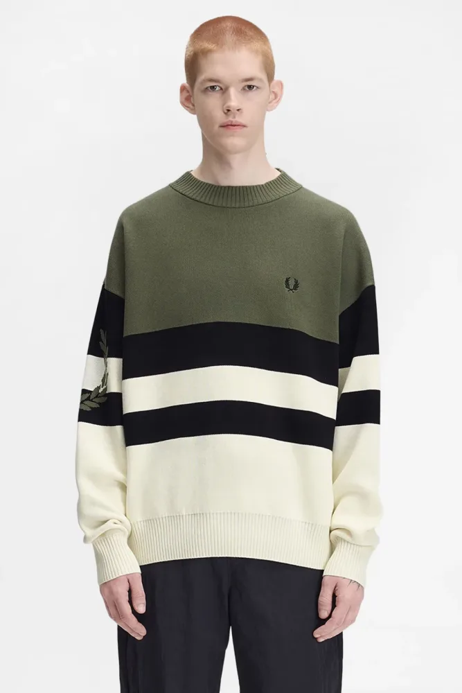 Fred Perry Strickpullover - Laurel Wreath Green M Herren