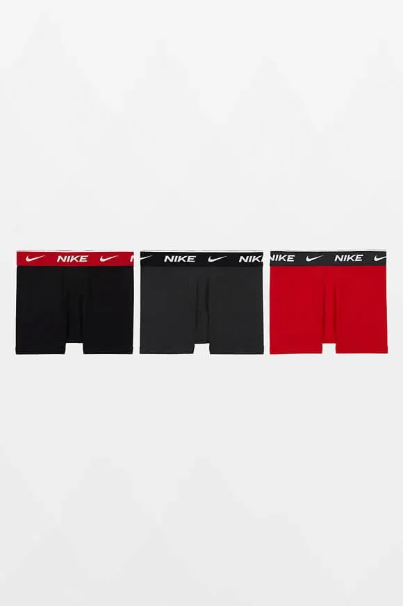 Nike Dreierpack Boxershorts - University Red + Anthracite + Black L Kids