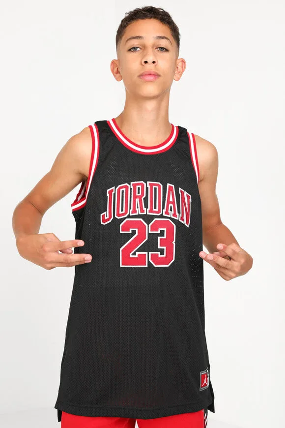 Jordan Mesh Tanktop - Black + Gym Red M Kids