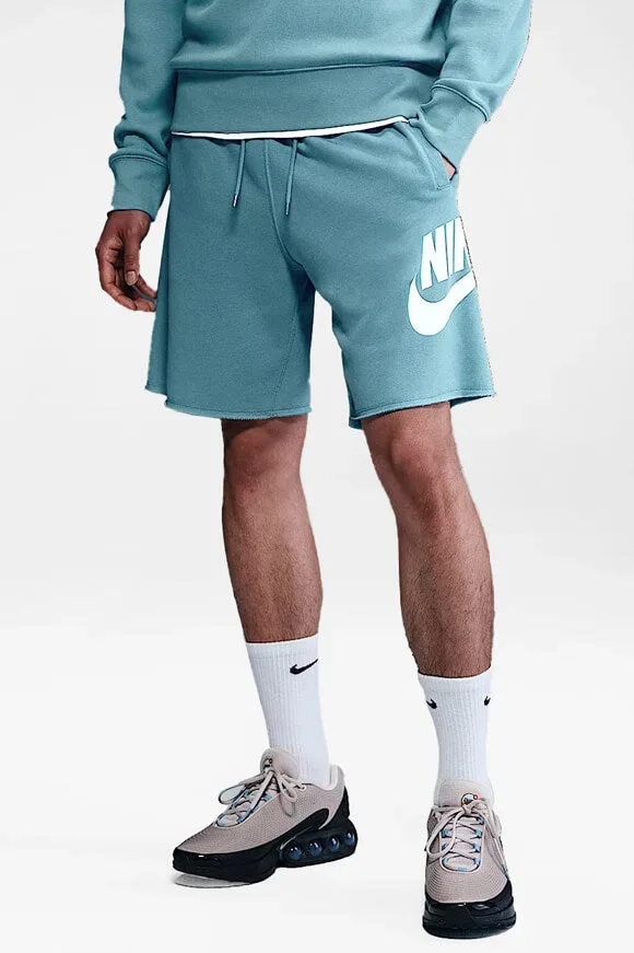 Nike Club Alumni Sweatshorts - Denim Turquoise + White M Herren