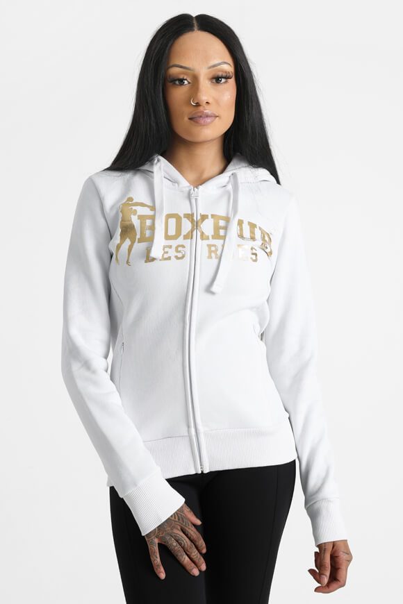 Boxeur des Rues Kapuzensweatjacke - White + Gold S Damen