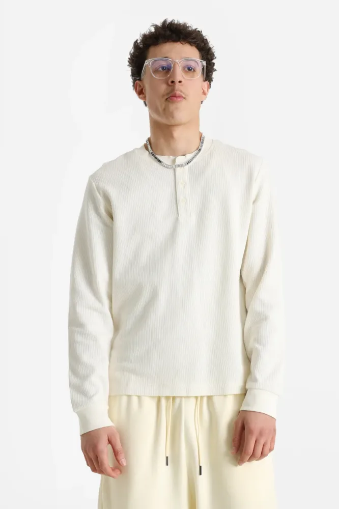 Jack & Jones - T-Shirt, langarm, für Herren, Antikweiss, Größe M