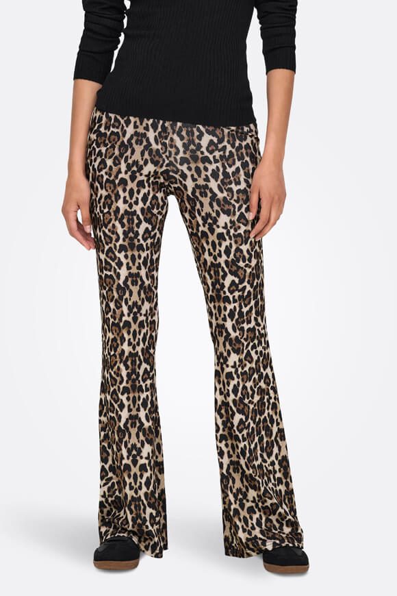 Only Anna gerippte Flare-Leggings - Leo XS Damen