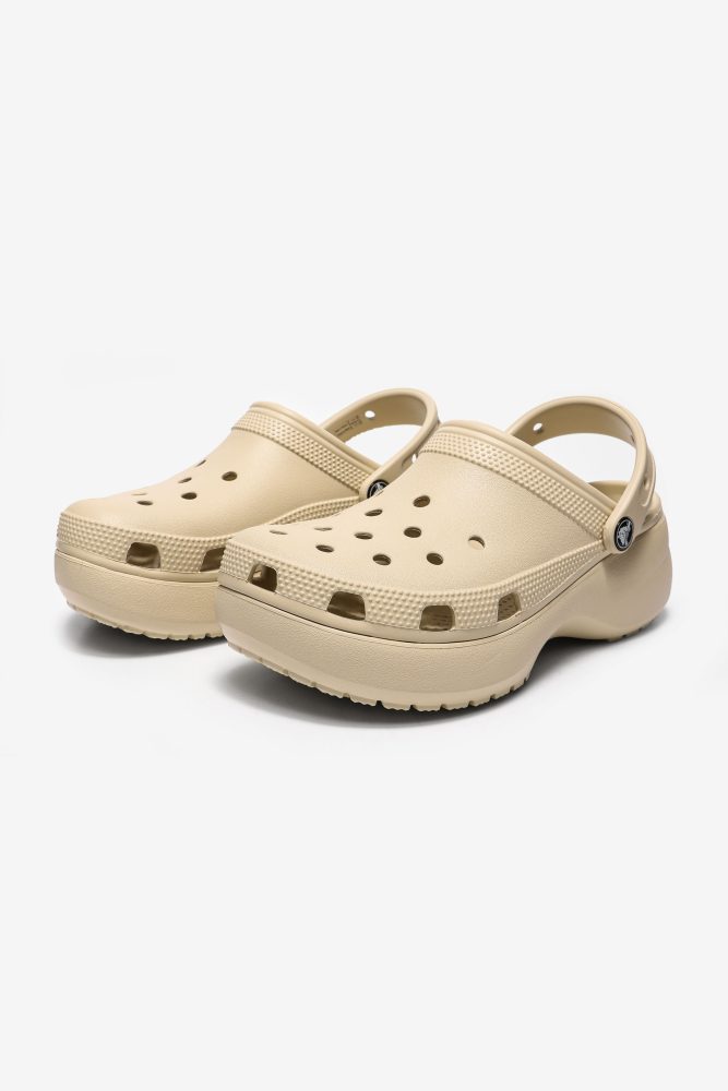 CROCS Classic Plateau Sandalen - Bone EU36 Damen