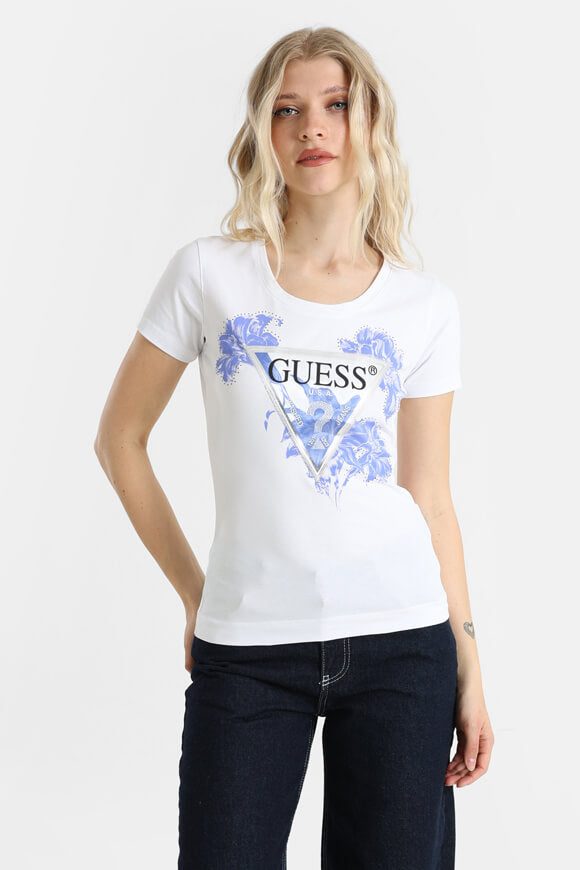 Guess T-Shirt - Pure White M Damen
