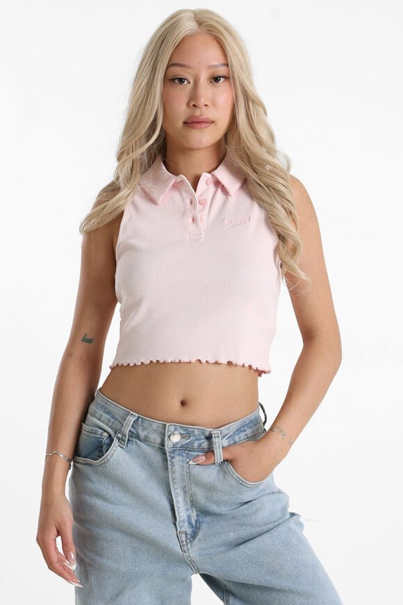 Tommy Jeans Geripptes Crop Top - Precious Pink S Damen