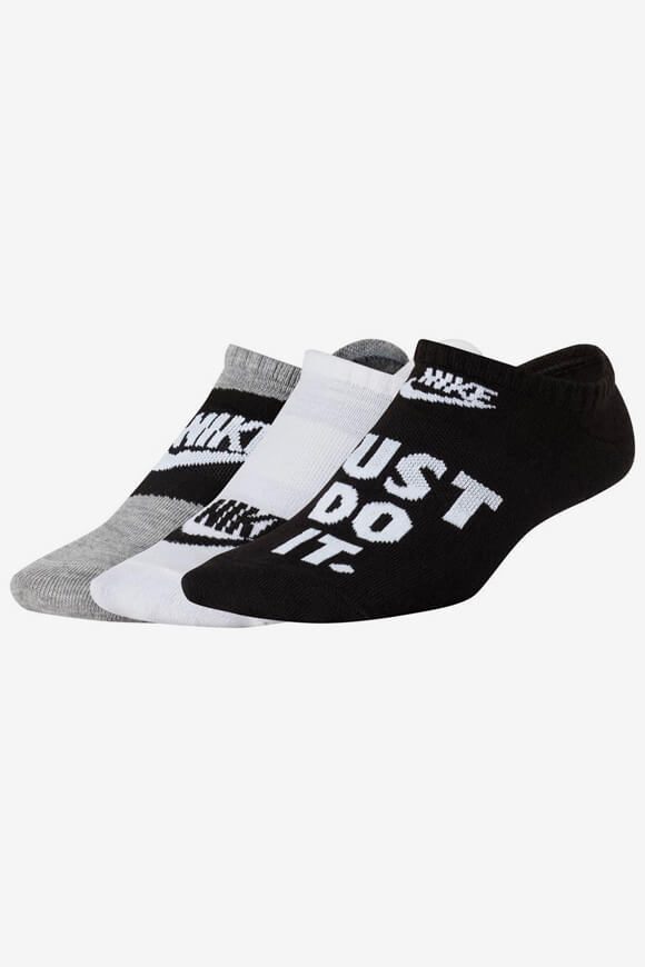 Nike Dreierpack Socken - Schwarz + Weiss + Grau meliert EU38-42