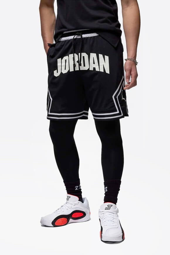 Jordan Sport Diamond Mesh Shorts - Black + White L Herren