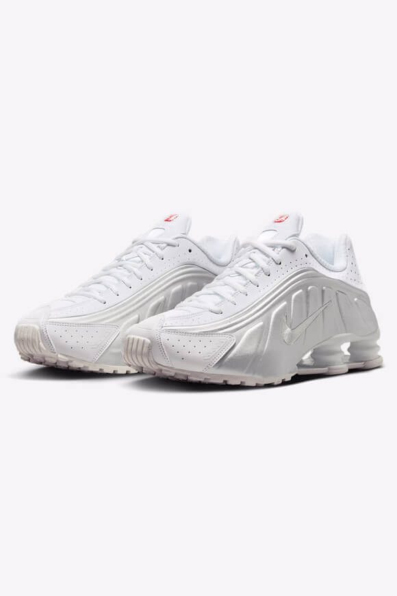 Nike Shox R4 Sneaker - White + Metallic Silver EU42 Herren