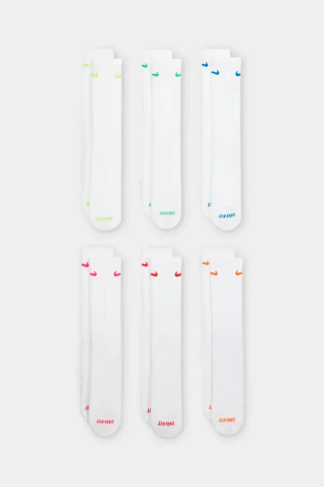 Nike Sechserpack Socken - White + Multicolor EU42-46