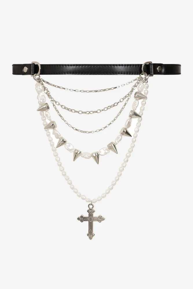 Banned Divine Edge Gürtel - Black + Silver XL/XXL Damen
