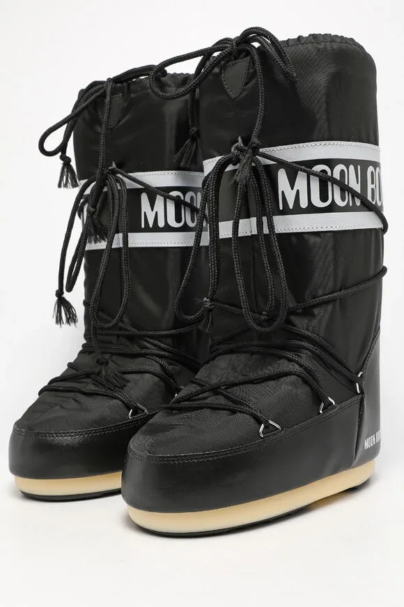 Moon Boot Icon Nylon Schneestiefel - Black EU39-41 Damen