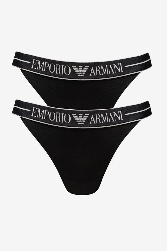 Emporio Armani Doppelpack Strings - Black XS Damen
