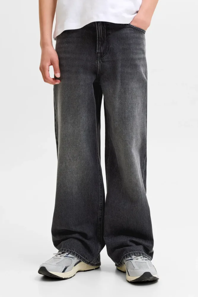 Jack & Jones JJIDAVE Wide Fit Jeans - Black Denim 158 Kids