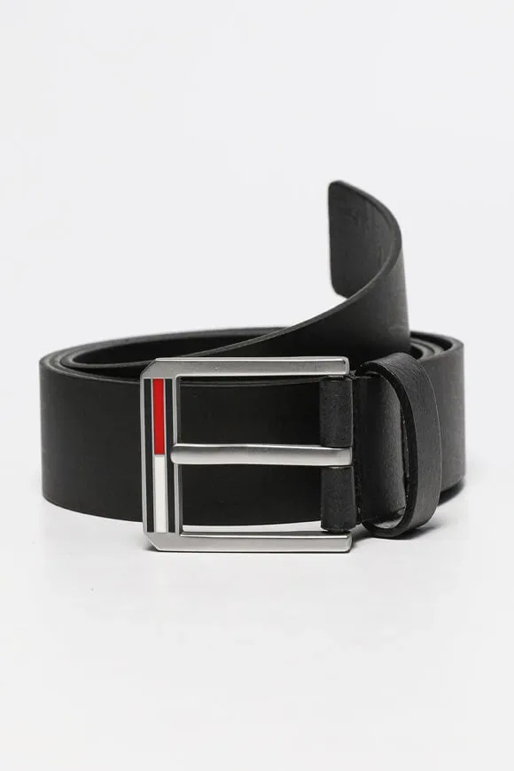 Tommy Jeans Ledergürtel - Schwarz 90 Herren