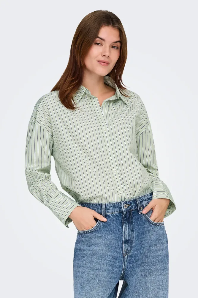 Only ONLREGON langes Hemd - Celadon Green XL Damen
