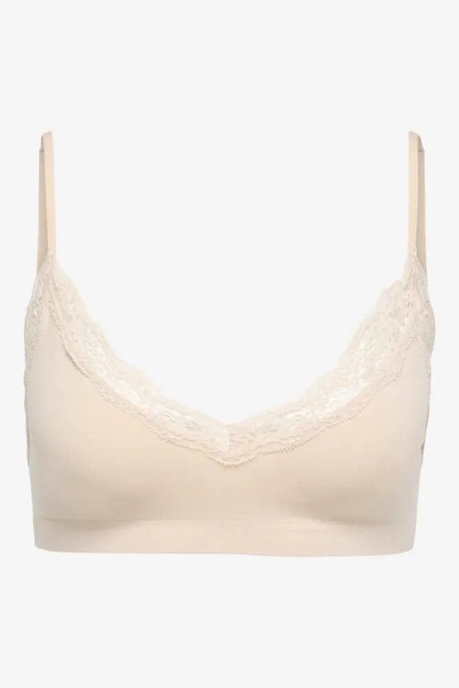 Only ONLVICKY Bralette - Light Beige S/M Damen