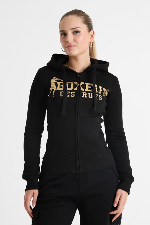 Boxeur des Rues Kapuzensweatjacke - Black + Gold XS Damen