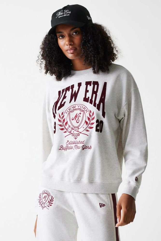 New Era Oversize Sweatshirt - Light Grey Heather M Damen