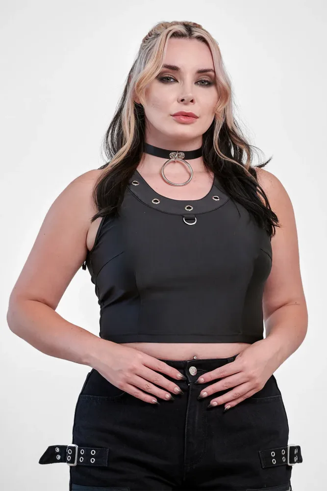 Banned Crop Top - Black XS Damen