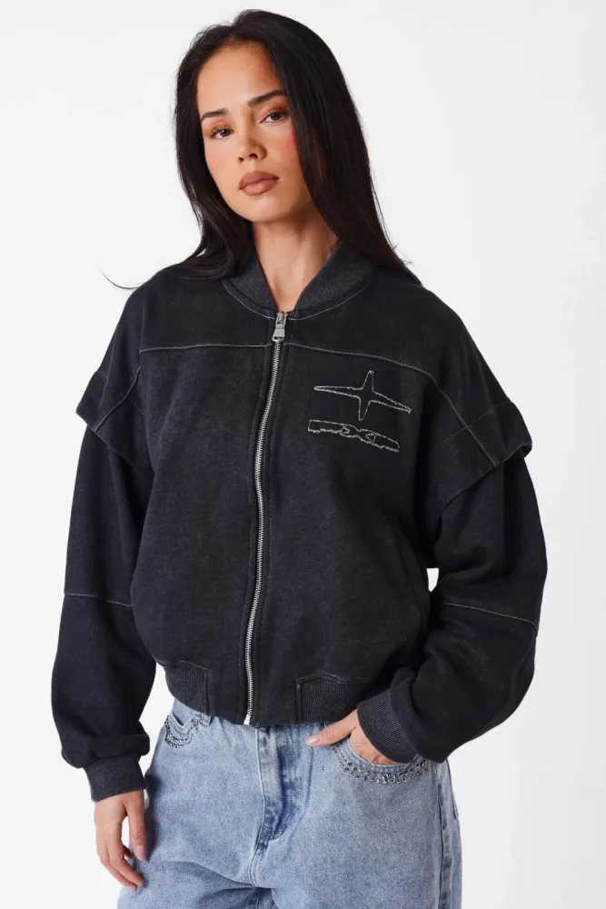 Project X Paris Sweatjacke - Black Washed S Damen