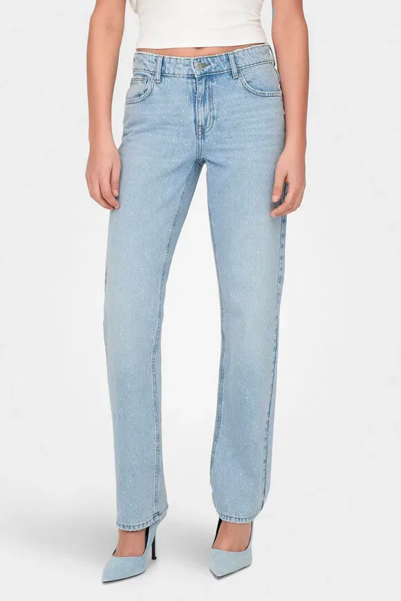 Only Bree Slim Straight Jeans L32 - Light Blue Denim 27/32 Damen