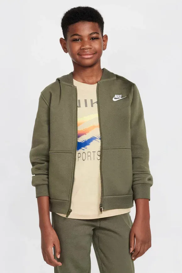 Nike Sportswear Club Fleece Kapuzensweatjacke - Medium Olive XL Kids