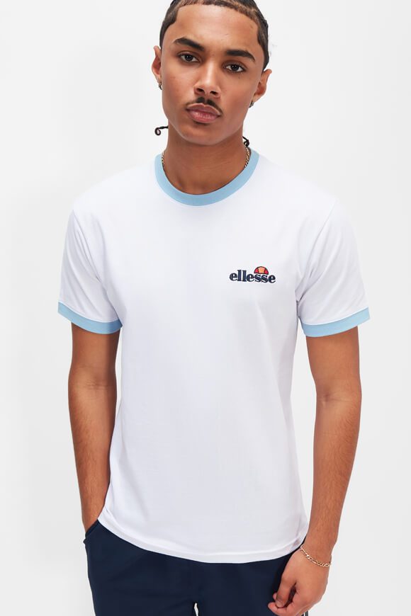 Ellesse Meduno T-Shirt - White + Light Blue L Herren