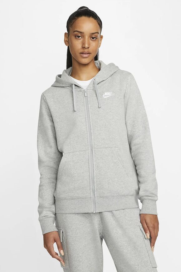 Nike Kapuzensweatjacke - Hellgrau meliert S Damen