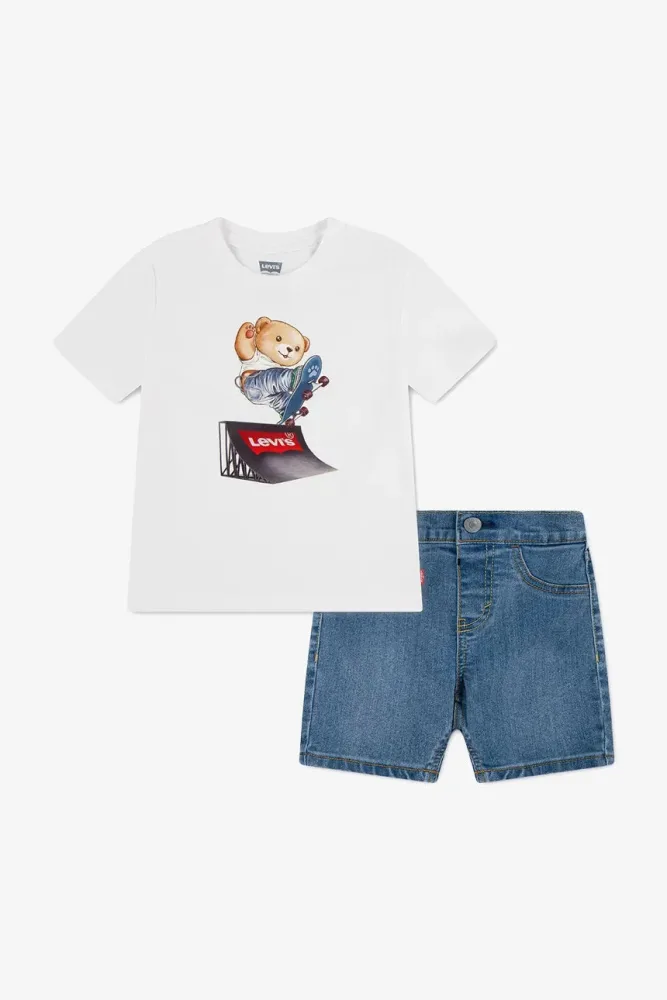 Levi's Baby-Set - Bright White + Blue 6m
