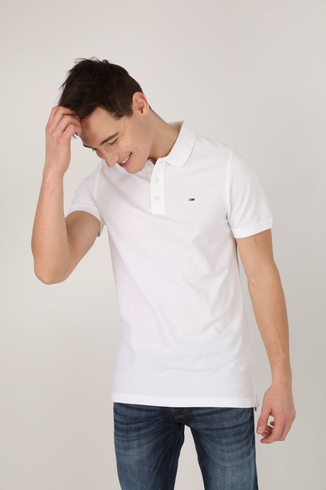 Tommy Jeans Poloshirt - Weiss L Herren