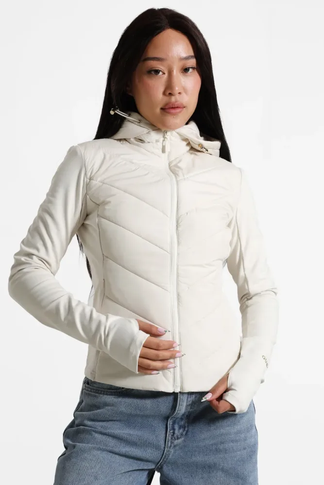 Guess Leichte gesteppte Jacke - Cream M Damen