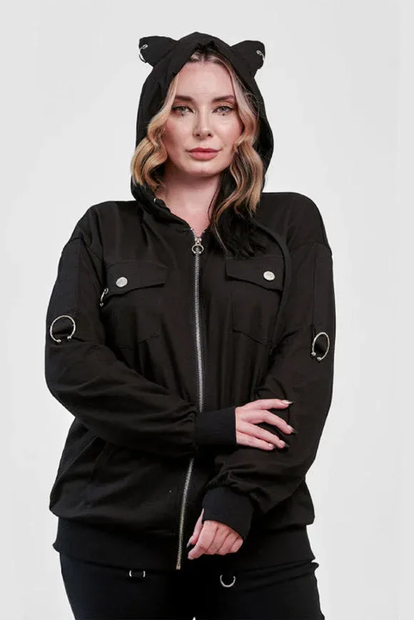 Banned Kapuzensweatjacke - Black S Damen