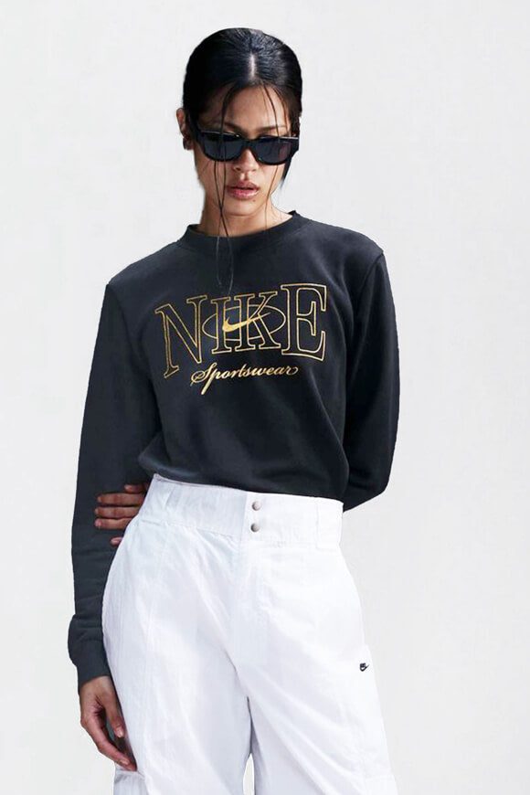 Nike Sweatshirt - Black + Gold S Damen