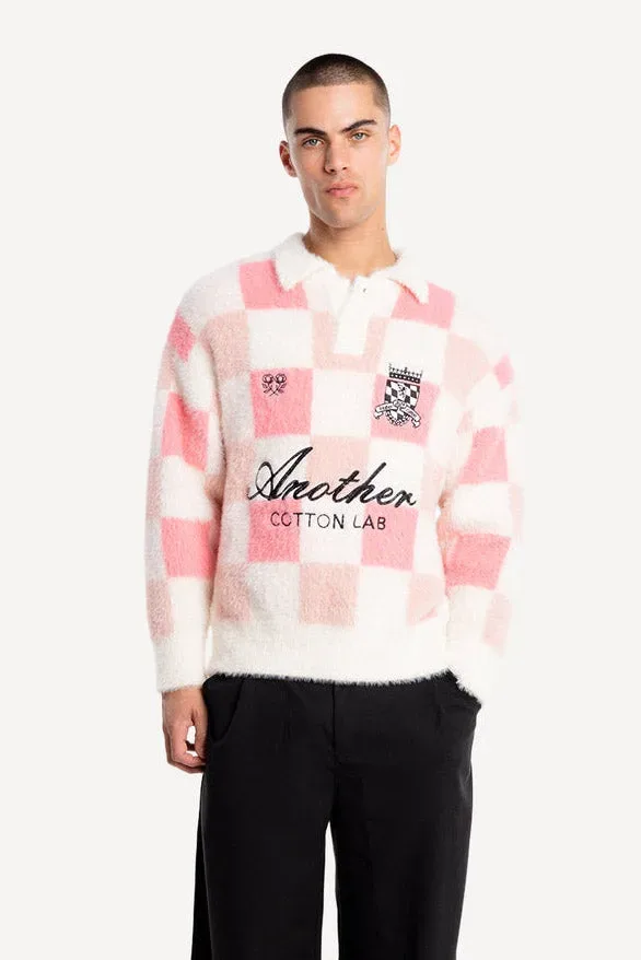Another Cotton Hairy Strickpullover - Pink + Offwhite S Herren
