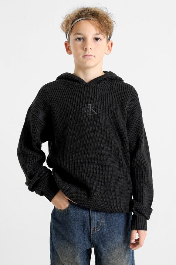Calvin Klein Jeans Gerippter Strickpullover - Black 16 Kids
