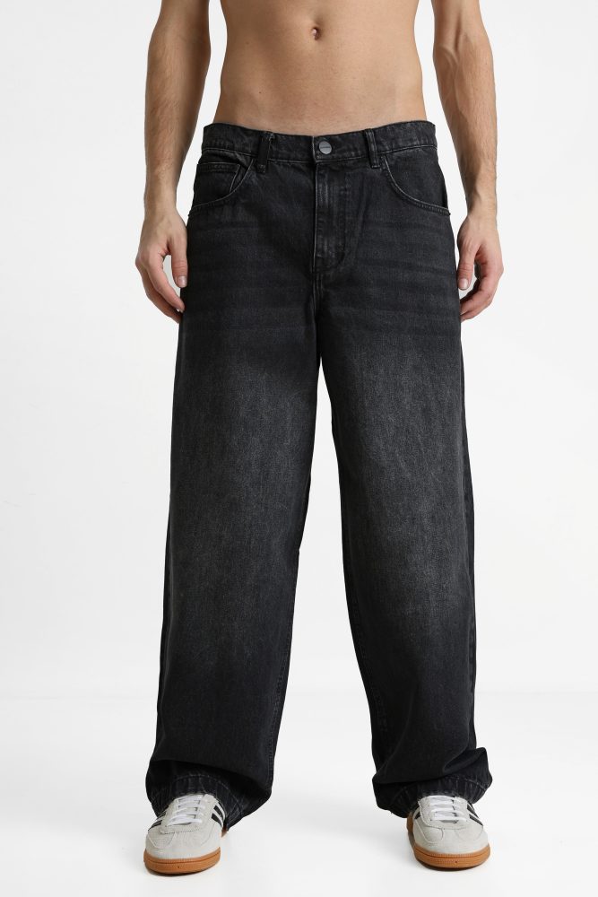 2Y Studios Eren Wide Baggy Jeans L32 - Washed Black 28/32 Herren