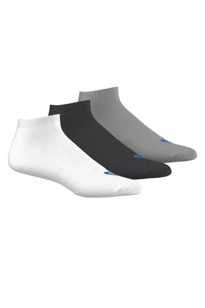 Adidas Originals Dreierpack Socken - Weiss + Schwarz + Grau meliert EU39-42