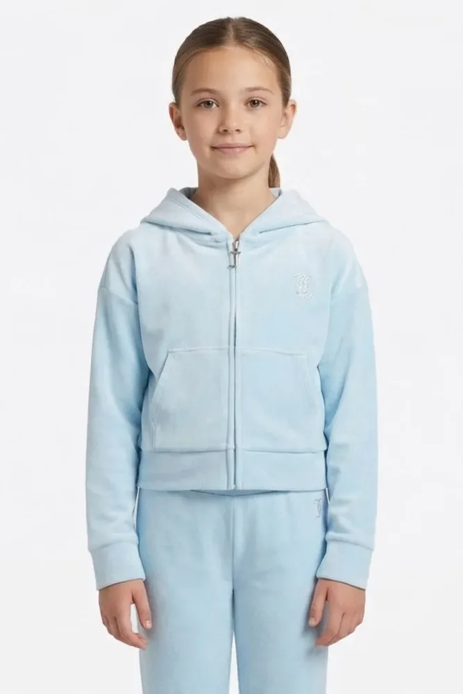 Juicy Couture Samt Crop Jacke - Nantucket Breeze 12 Kids