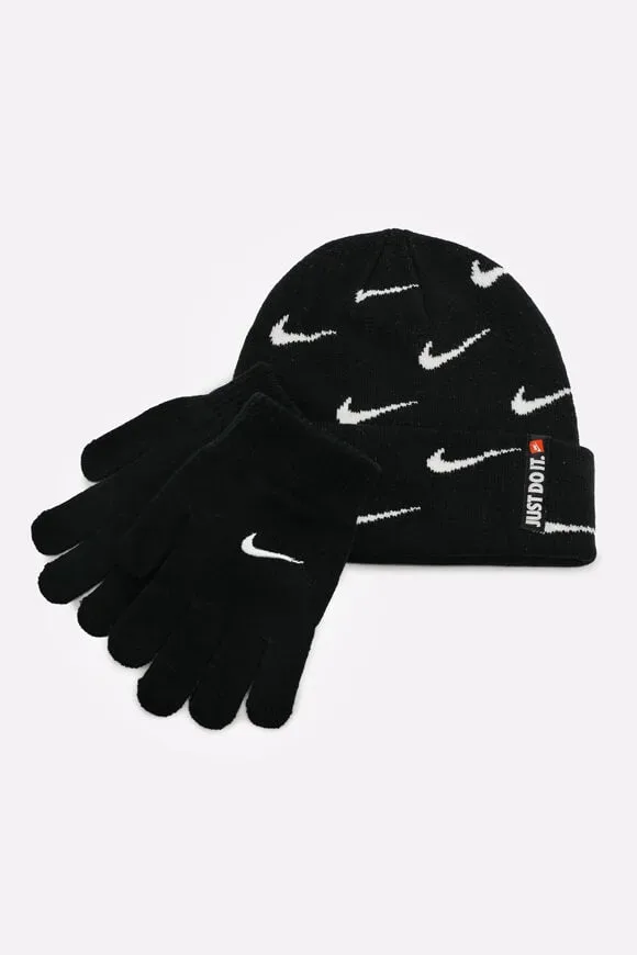 Nike Set: Beanie und Handschuhe - Schwarz Einheitsgroesse Kids