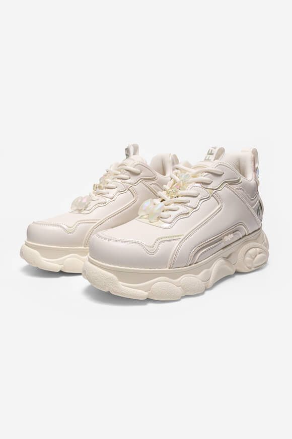 Buffalo Vegan CLD Chai Charm Plateau Sneaker - White + Mermaid EU37 Damen