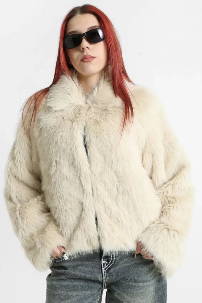 Pieces PCJILLA Kunstpelzjacke - Birch M Damen
