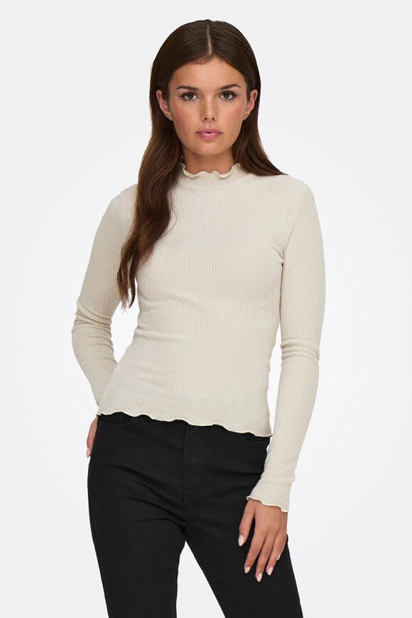 Only Sillie geripptes Langarmshirt - Birch L Damen