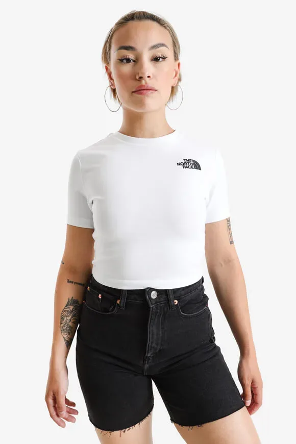 The North Face - T-Shirt, W Essential Cropped Slim Short Sleeve Te, S, Weiss